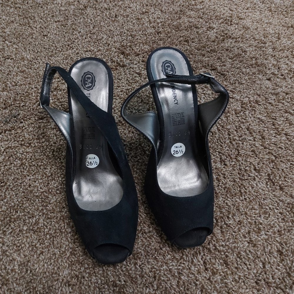 C&A Peep Toe Sling Back Heels